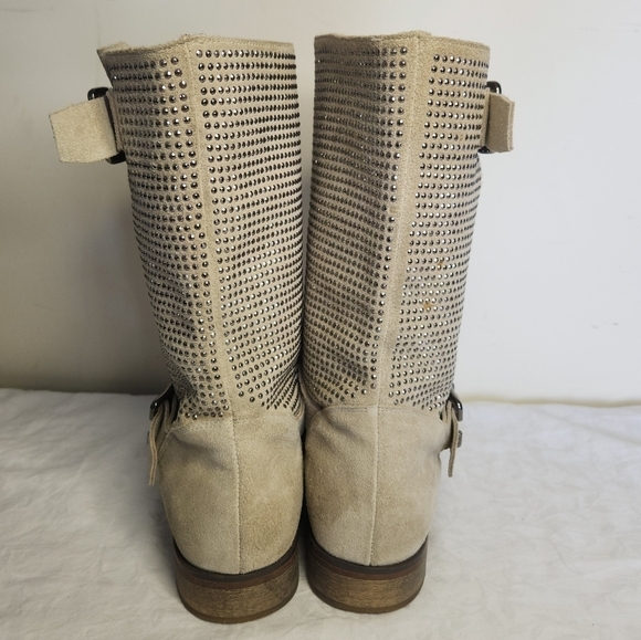Cream suede stoned boots - Picture 4 of 10